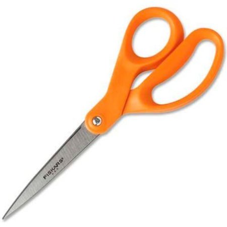 FISKARS Fiskars 01-004342 Home and Office Scissors, 8 in. Length, Stainless Steel, Straight, Orange Handle 01-004342